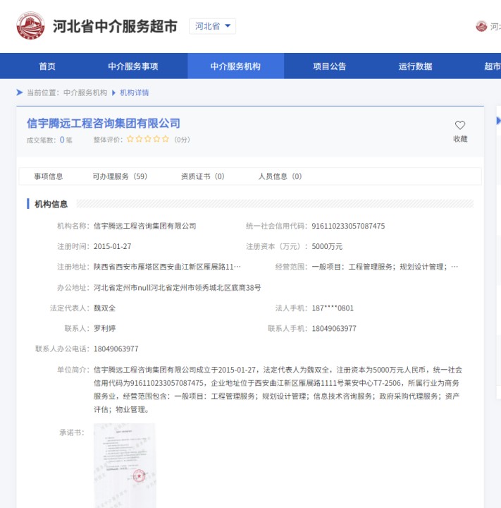 河北省中介服務(wù)超市  信宇騰遠(yuǎn)工程咨詢集團(tuán)有限公司